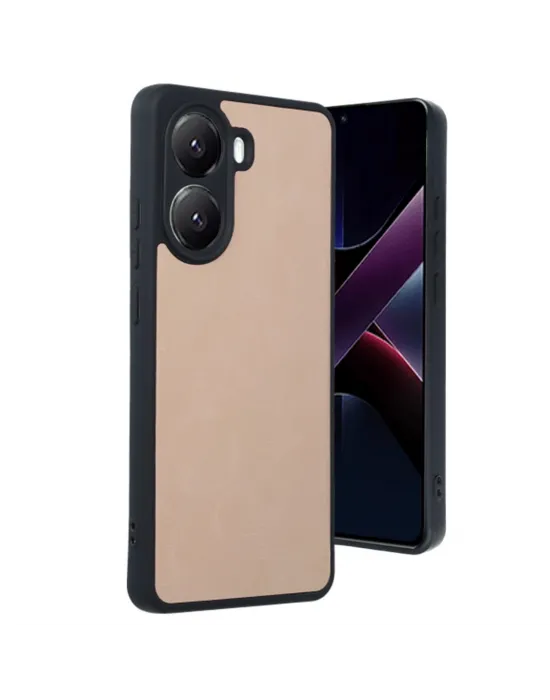Xiaomi Poco X7 Pro Kılıf Aras Deri Kapak - Pudra