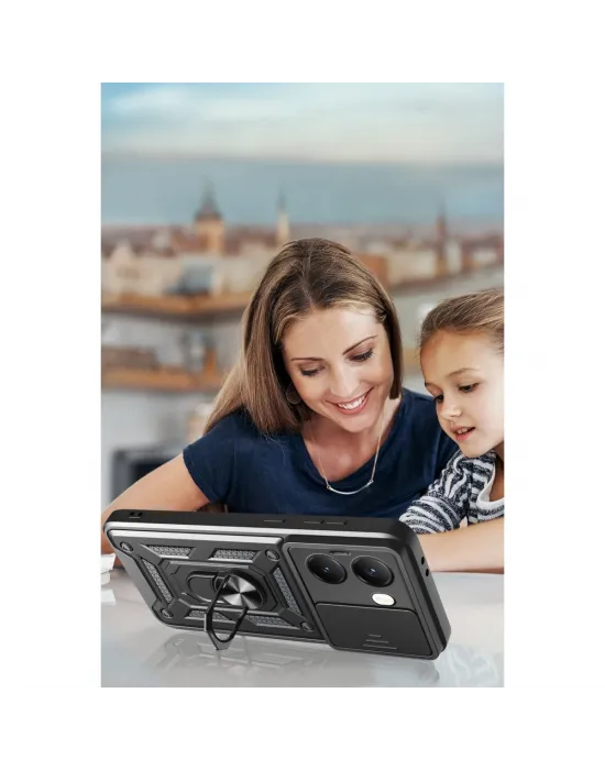 Xiaomi Poco X7 Pro Kılıf Pars Lens Yüzüklü Silikon - Lacivert