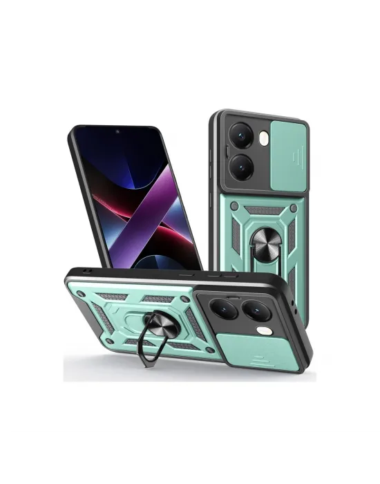Xiaomi Poco X7 Pro Kılıf Pars Lens Yüzüklü Silikon - Yeşil