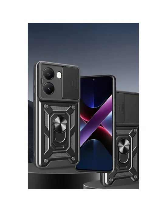 Xiaomi Poco X7 Pro Kılıf Pars Lens Yüzüklü Silikon - Yeşil