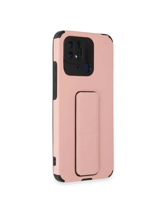 Xiaomi Redmi 10c Kılıf Mega Standlı Silikon - Pudra