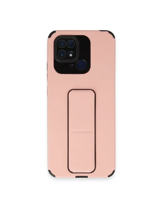 Xiaomi Redmi 10c Kılıf Mega Standlı Silikon - Pudra