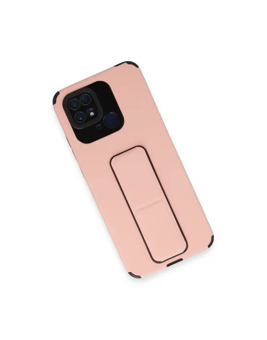 Xiaomi Redmi 10c Kılıf Mega Standlı Silikon - Pudra