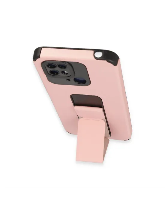 Xiaomi Redmi 10c Kılıf Mega Standlı Silikon - Pudra