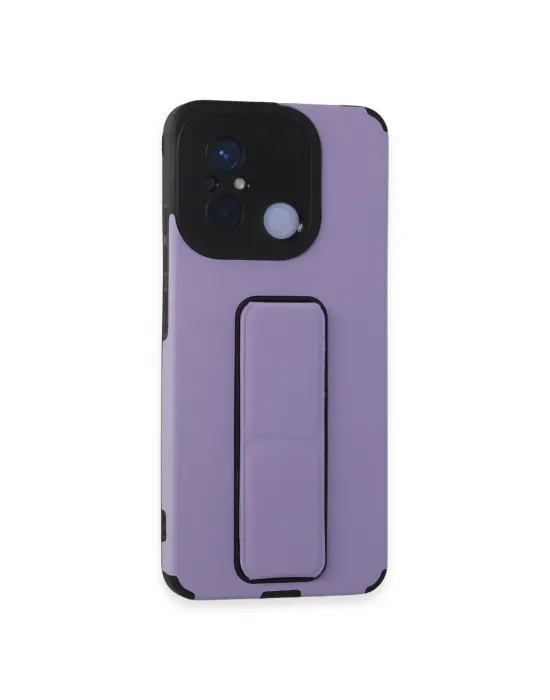 Xiaomi Redmi 12c Kılıf Mega Standlı Silikon - Lila