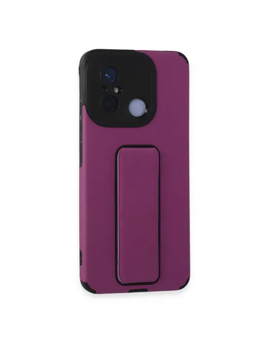 Xiaomi Redmi 12c Kılıf Mega Standlı Silikon - Mor