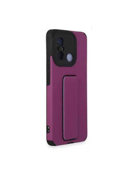 Xiaomi Redmi 12c Kılıf Mega Standlı Silikon - Mor