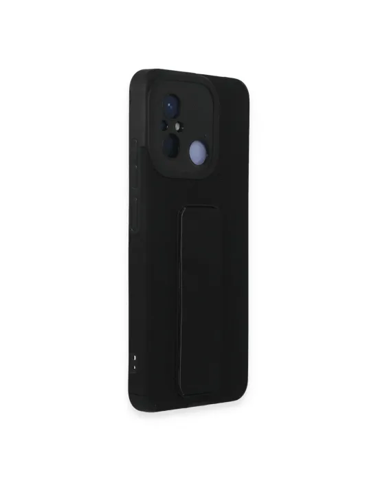 Xiaomi Redmi 12c Kılıf Mega Standlı Silikon - Siyah
