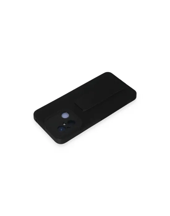 Xiaomi Redmi 12c Kılıf Mega Standlı Silikon - Siyah