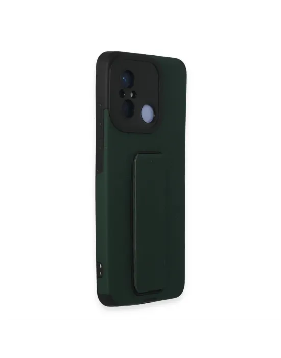 Xiaomi Redmi 12c Kılıf Mega Standlı Silikon - Yeşil
