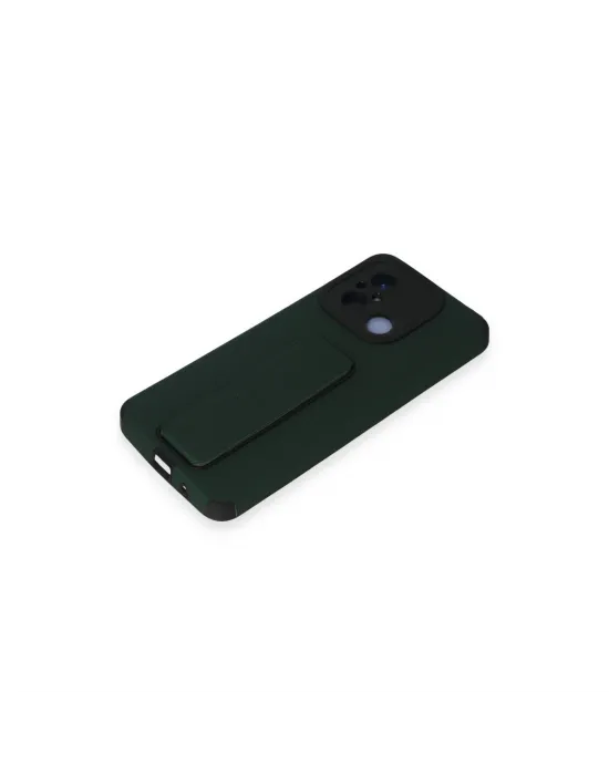 Xiaomi Redmi 12c Kılıf Mega Standlı Silikon - Yeşil