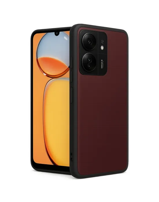 Xiaomi Redmi 13c Kılıf Aras Deri Kapak - Bordo