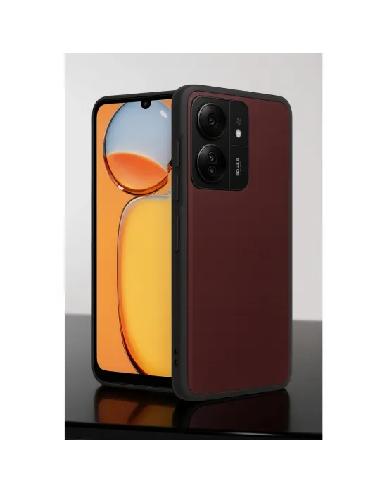 Xiaomi Redmi 13c Kılıf Aras Deri Kapak - Bordo