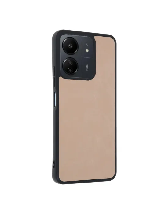 Xiaomi Redmi 13c Kılıf Aras Deri Kapak - Pudra