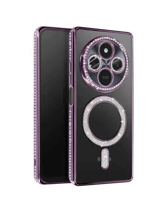Xiaomi Redmi 14c Joke Simli Magneticsafe Kılıf - Derin Mor
