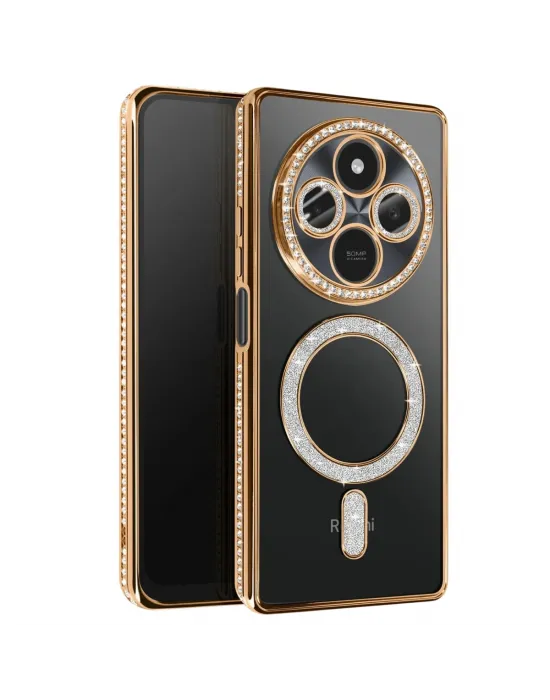 Xiaomi Redmi 14c Joke Simli Magneticsafe Kılıf - Gold
