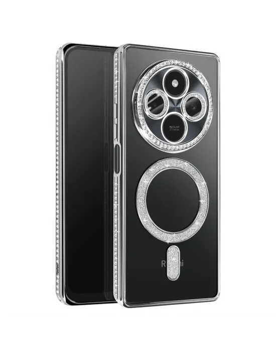 Xiaomi Redmi 14c Joke Simli Magneticsafe Kılıf - Gümüş