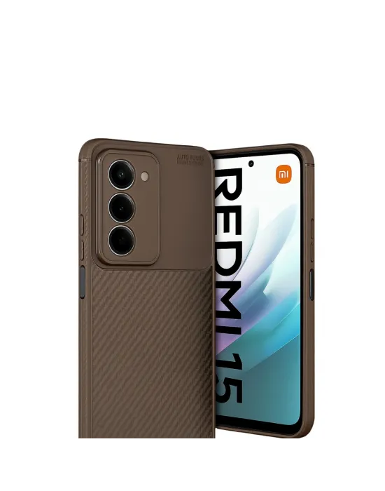 Xiaomi Redmi 15 4g Auto Focus Karbon Kapak - Kahverengi