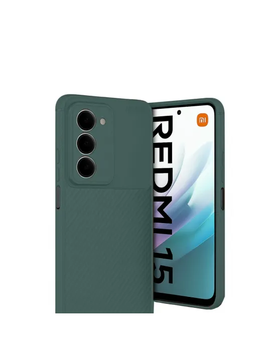 Xiaomi Redmi 15 4g Auto Focus Karbon Kapak - Koyu Yeşil