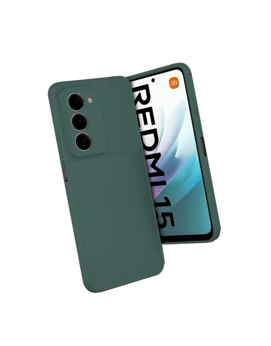Xiaomi Redmi 15 4g Auto Focus Karbon Kapak - Koyu Yeşil