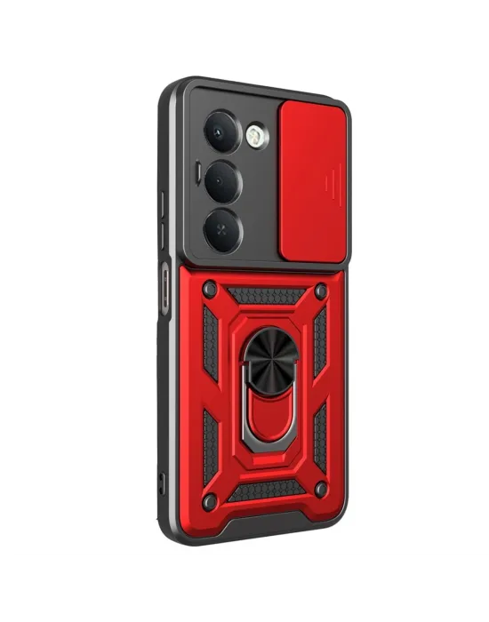 Xiaomi Redmi 15 4g Pars Lens Yüzüklü Silikon - Kırmızı