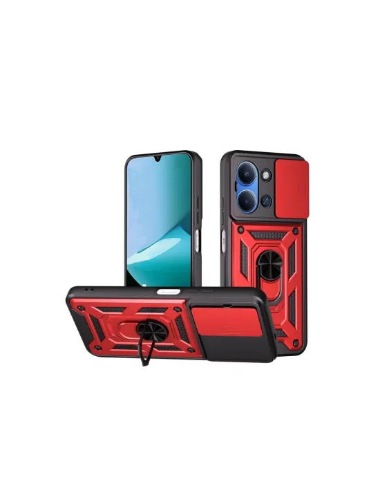 Xiaomi Redmi 15c 4g Pars Lens Yüzüklü Silikon - Kırmızı