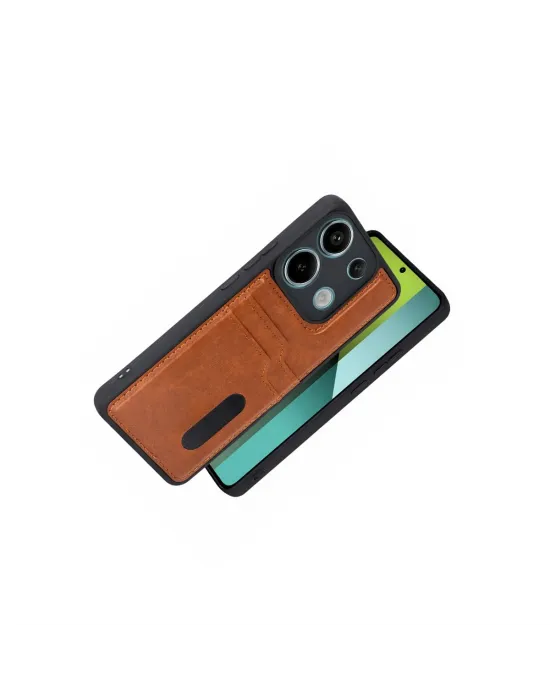 Xiaomi Redmi 15c 4g Sara Kartvizitli Deri Kılıf - Taba