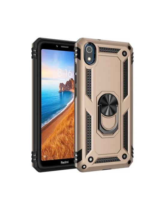 Xiaomi Redmi 7a Kılıf Sofya Yüzüklü Silikon Kapak - Gold