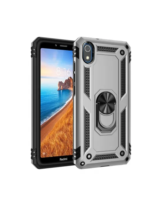 Xiaomi Redmi 7a Kılıf Sofya Yüzüklü Silikon Kapak - Gümüş