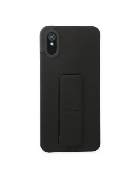 Xiaomi Redmi 9a Kılıf Mega Standlı Silikon - Siyah