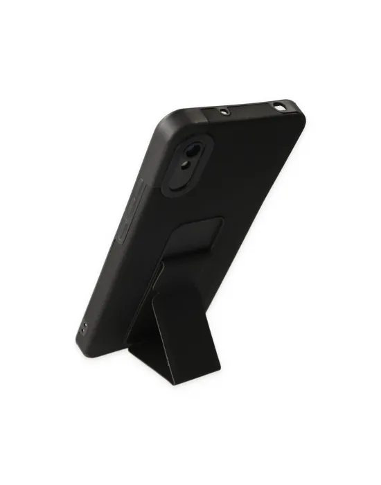 Xiaomi Redmi 9a Kılıf Mega Standlı Silikon - Siyah