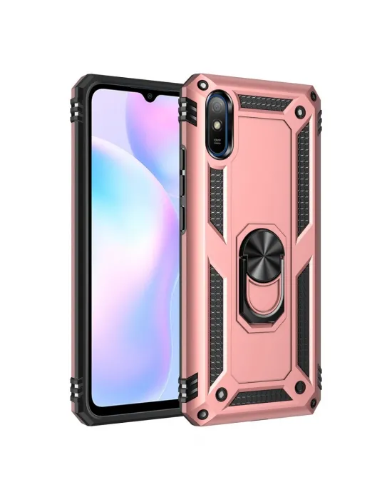 Xiaomi Redmi 9a Kılıf Sofya Yüzüklü Silikon Kapak - Rose