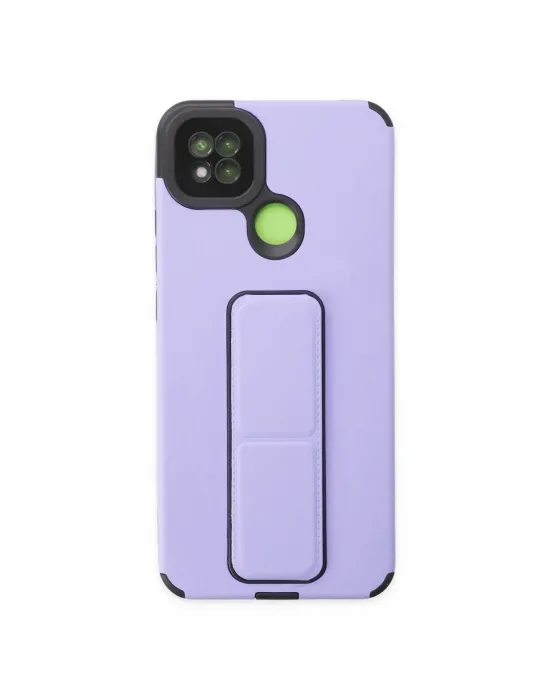 Xiaomi Redmi 9c Kılıf Mega Standlı Silikon - Lila