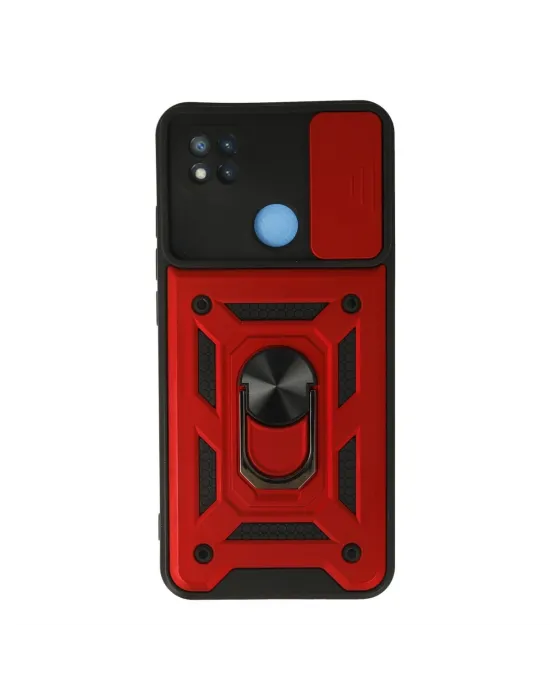 Xiaomi Redmi 9c Kılıf Pars Lens Yüzüklü Silikon - Kırmızı