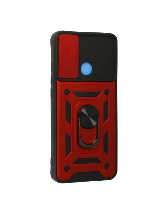 Xiaomi Redmi 9c Kılıf Pars Lens Yüzüklü Silikon - Kırmızı