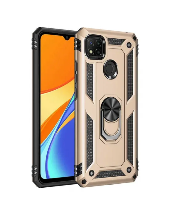 Xiaomi Redmi 9c Kılıf Sofya Yüzüklü Silikon Kapak - Gold