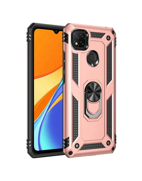 Xiaomi Redmi 9c Kılıf Sofya Yüzüklü Silikon Kapak - Rose