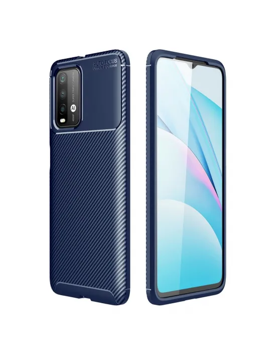 Xiaomi Redmi 9t Kılıf Auto Focus Karbon Kapak - Lacivert