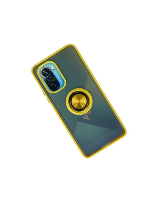 Xiaomi Redmi K40 Kılıf Montreal Yüzüklü Silikon Kapak - Sarı