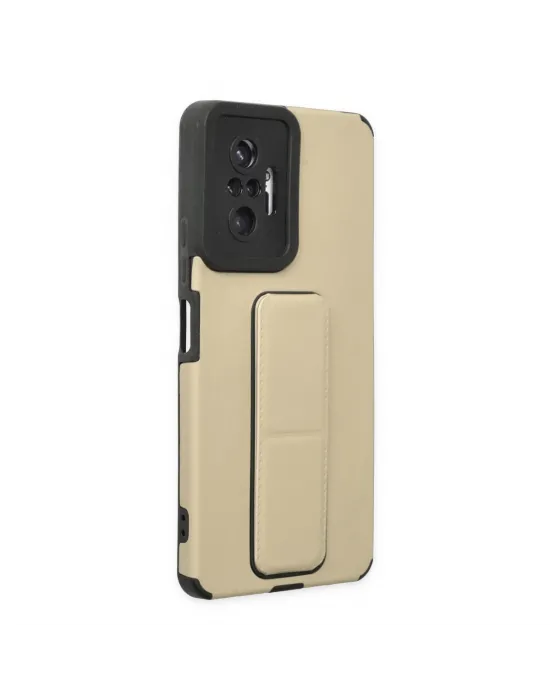 Xiaomi Redmi Note 10 Pro Kılıf Mega Standlı Silikon - Gold