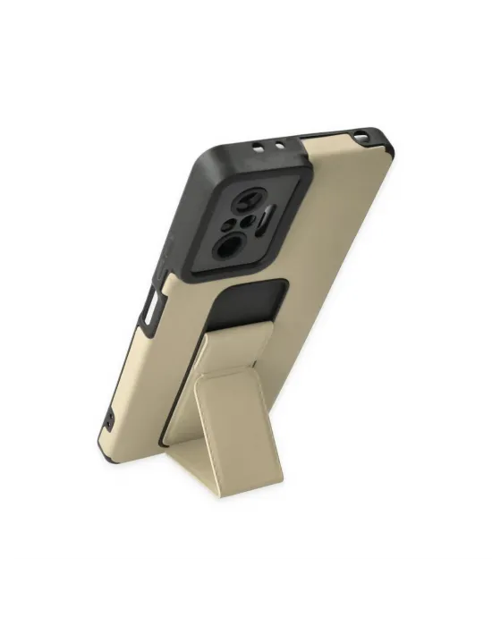 Xiaomi Redmi Note 10 Pro Kılıf Mega Standlı Silikon - Gold