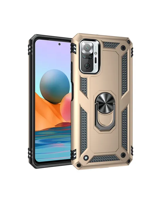 Xiaomi Redmi Note 10 Pro Kılıf Sofya Yüzüklü Silikon Kapak - Gold