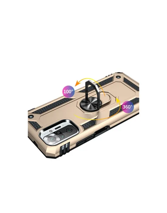 Xiaomi Redmi Note 10 Pro Kılıf Sofya Yüzüklü Silikon Kapak - Gold