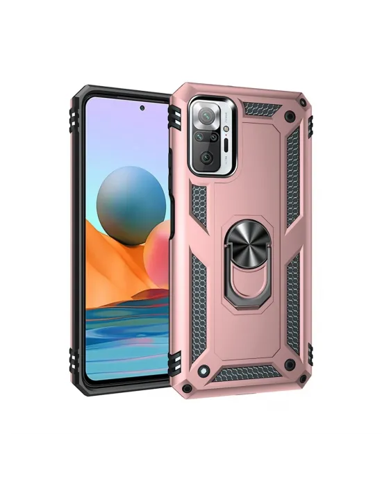Xiaomi Redmi Note 10 Pro Kılıf Sofya Yüzüklü Silikon Kapak - Rose