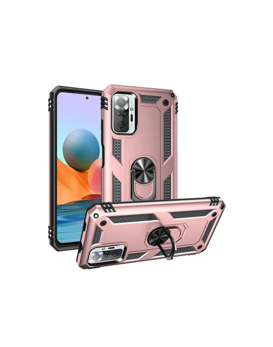 Xiaomi Redmi Note 10 Pro Kılıf Sofya Yüzüklü Silikon Kapak - Rose