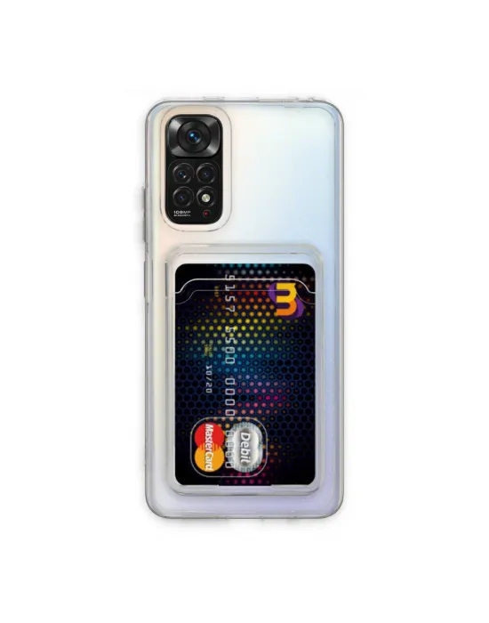 Xiaomi Redmi Note 11 Kılıf Kart Şeffaf Silikon - Şeffaf