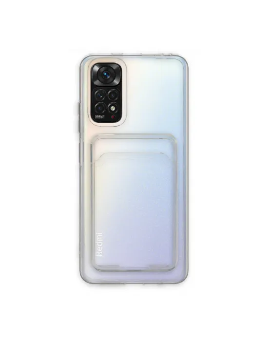 Xiaomi Redmi Note 11 Kılıf Kart Şeffaf Silikon - Şeffaf