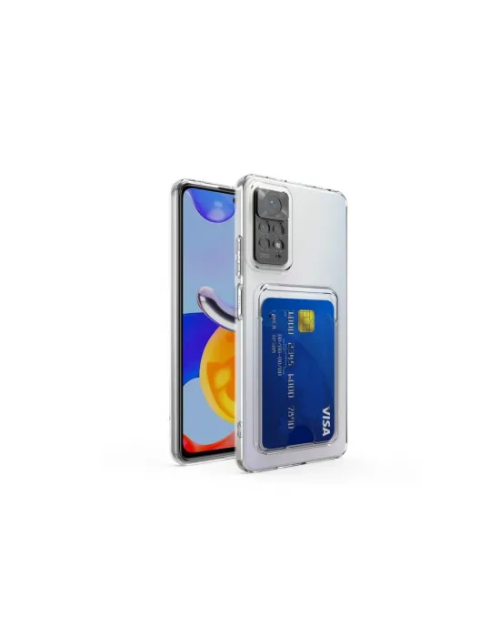 Xiaomi Redmi Note 11 Kılıf Kart Şeffaf Silikon - Şeffaf