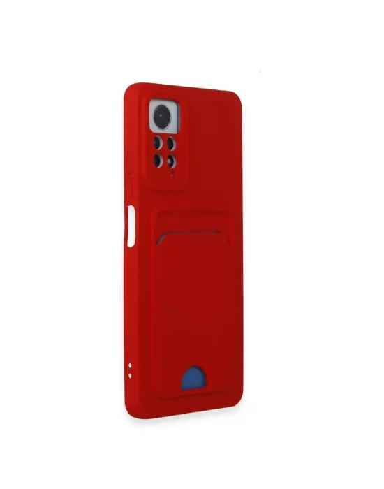 Xiaomi Redmi Note 11 Pro Kılıf Kelvin Kartvizitli Silikon - Kırmızı