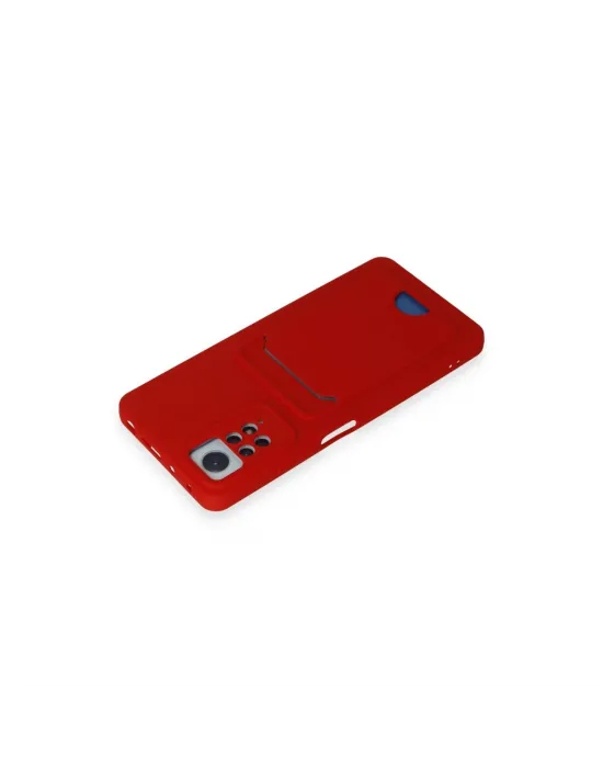 Xiaomi Redmi Note 11 Pro Kılıf Kelvin Kartvizitli Silikon - Kırmızı
